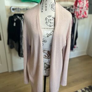 LOFT Soft Pink Open-Front Cardigan